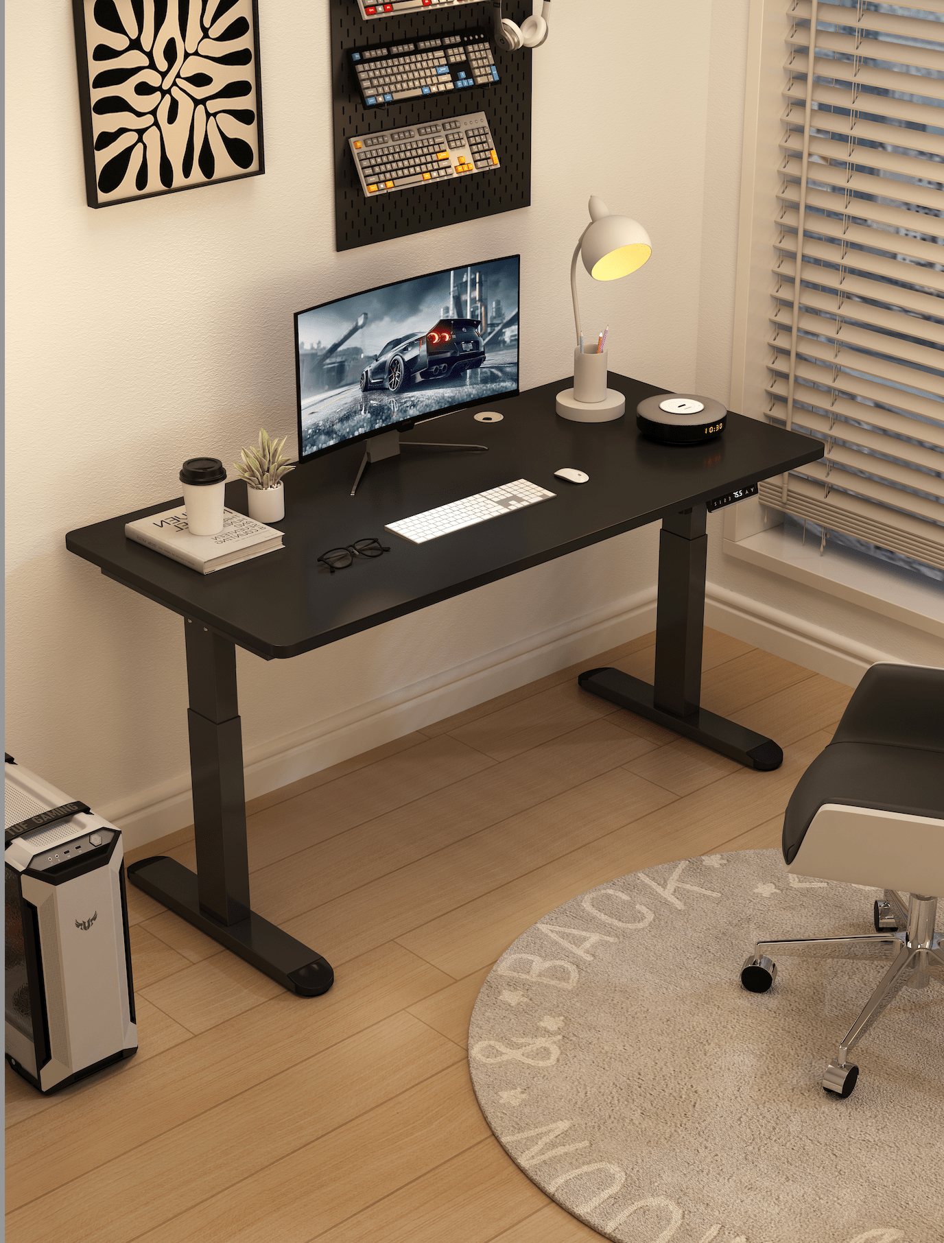 TS FURNITURE Smart Desk ERGOWAVE Dual Motor Height Adjustable Desk – 160/140×70cm Matte Black Edition in Australia