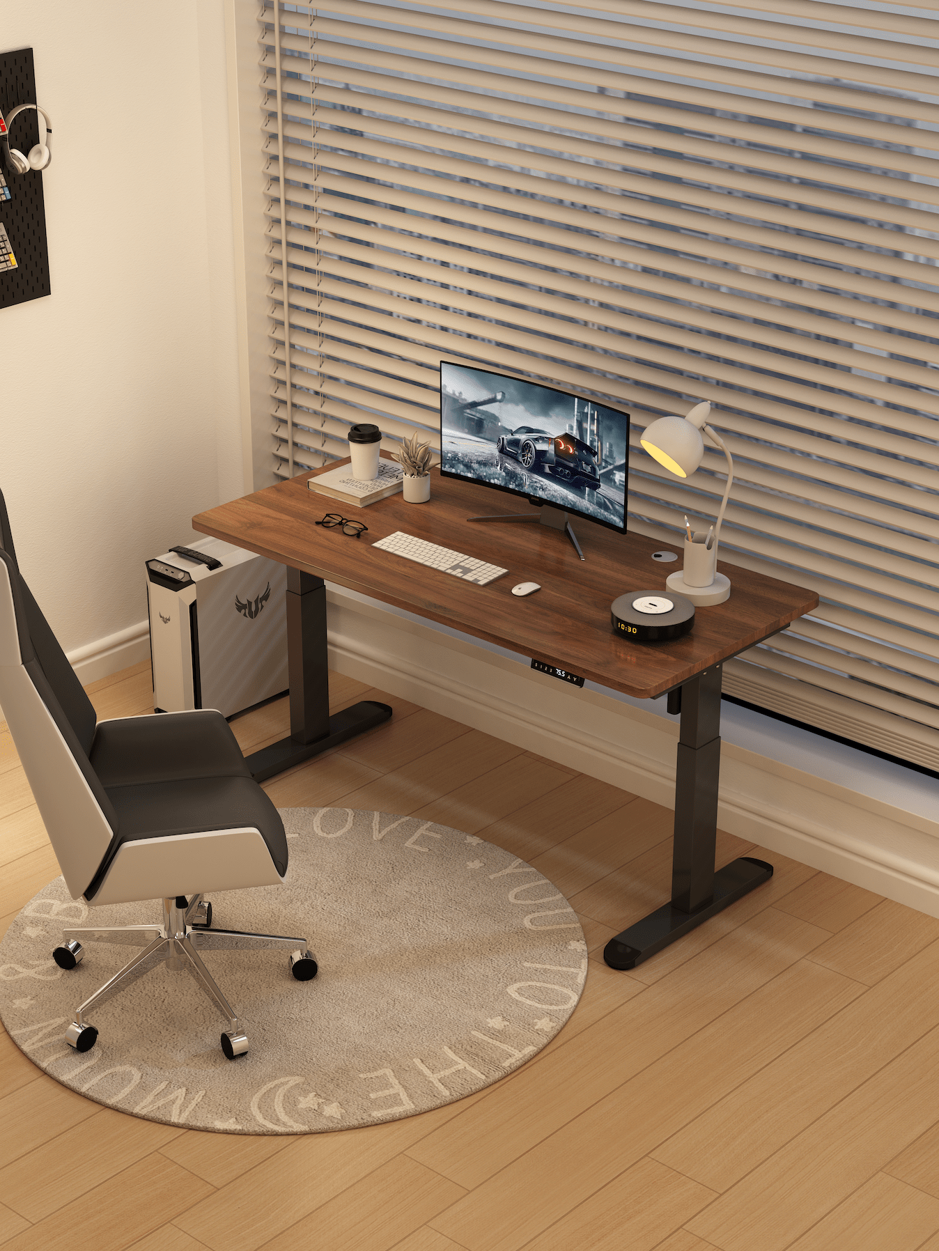 TS FURNITURE Smart Desk ERGOWAVE Dual Motor Height Adjustable Desk – 160/140×70cm Natural Walnut Edition in Australia