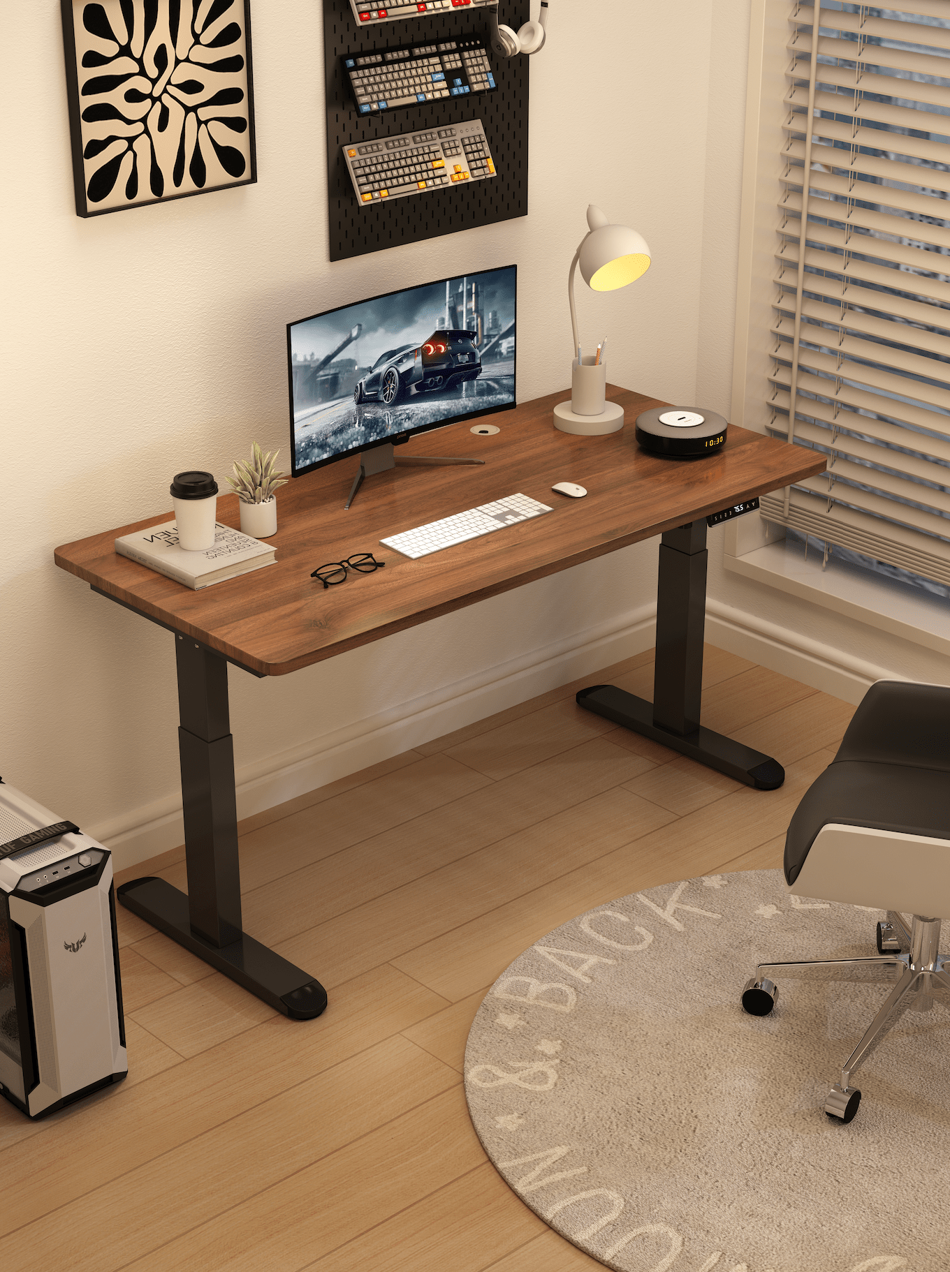 TS FURNITURE Smart Desk ERGOWAVE Dual Motor Height Adjustable Desk – 160/140×70cm Natural Walnut Edition in Australia
