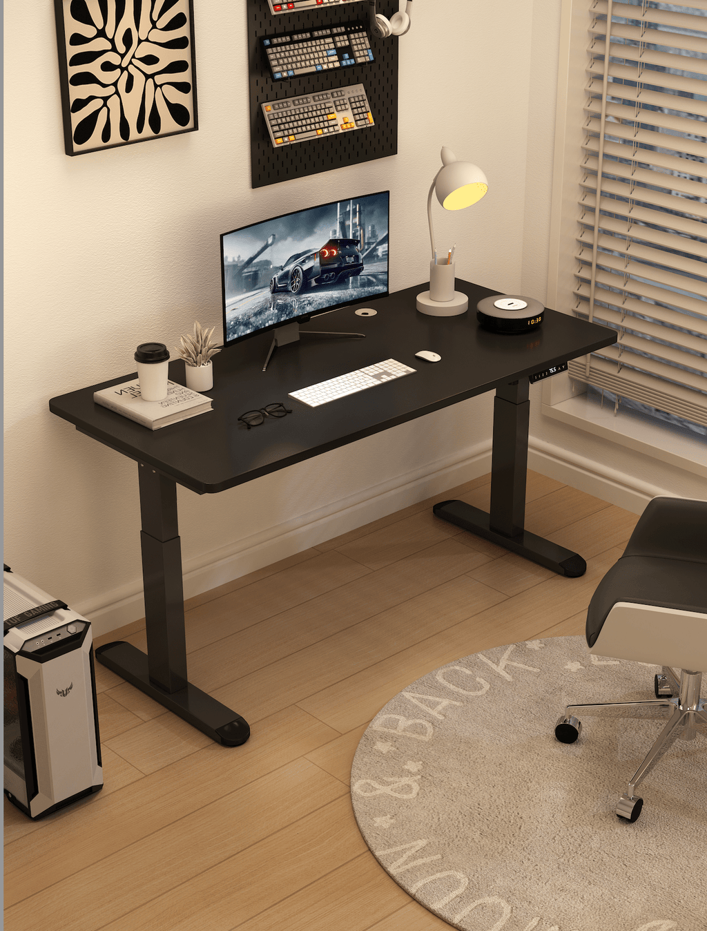 TS FURNITURE Smart Desk ERGOWAVE Dual Motor Height Adjustable Desk – 160/140×70cm Matte Black Edition in Australia