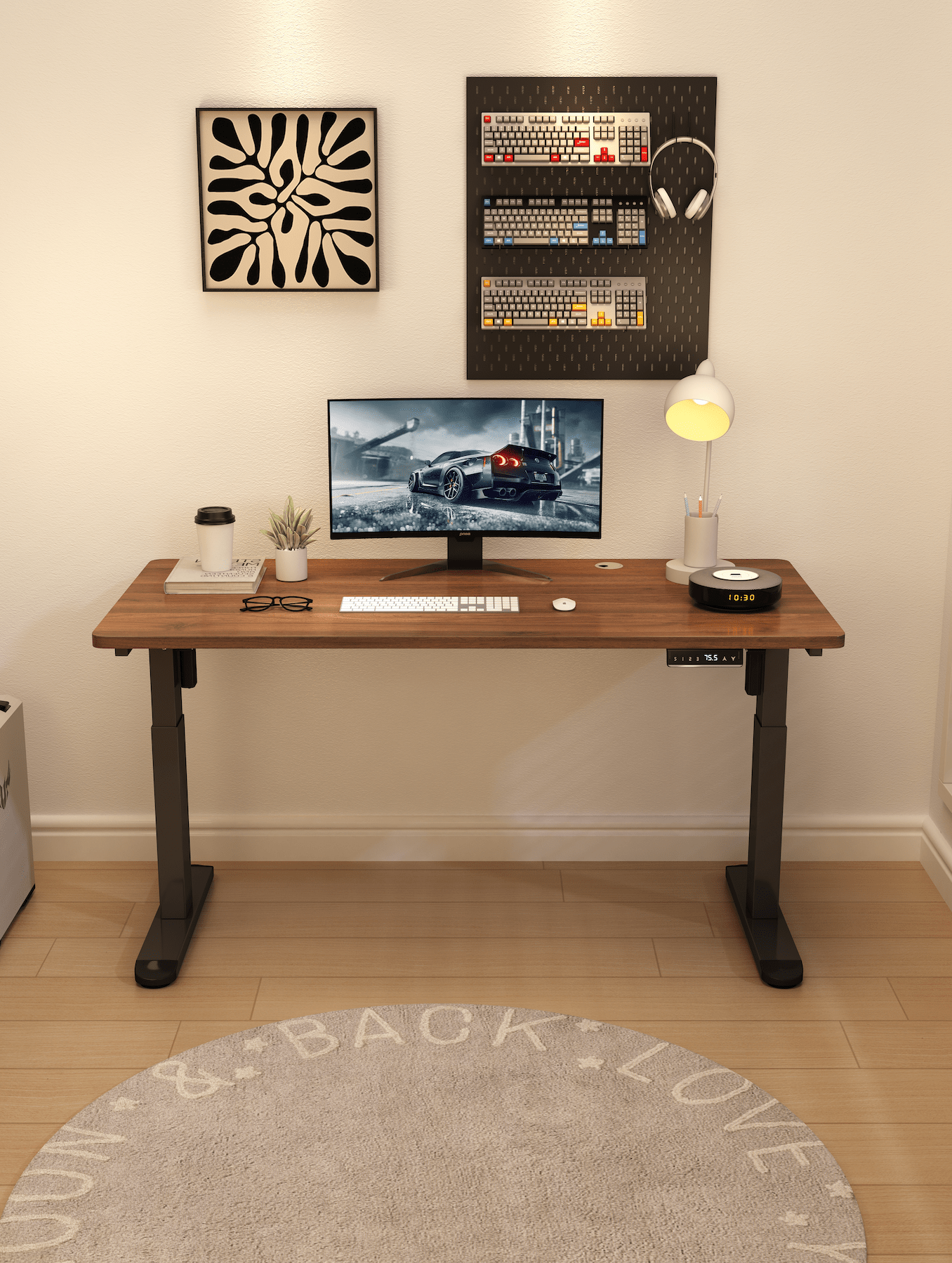 TS FURNITURE Smart Desk ERGOWAVE Dual Motor Height Adjustable Desk – 160/140×70cm Natural Walnut Edition in Australia