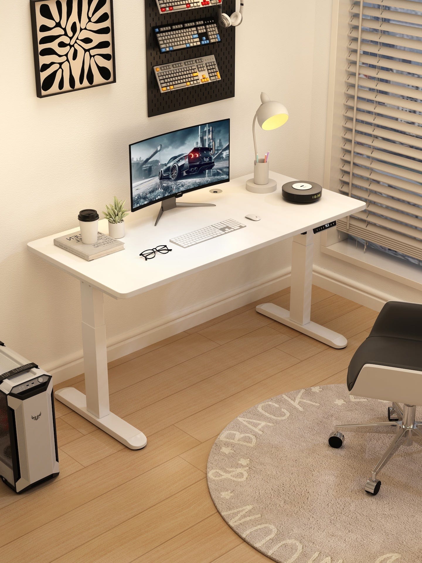 TS FURNITURE Smart Desk ERGOWAVE Dual Motor Height Adjustable Desk – 160/140×70cm White Edition in Australia